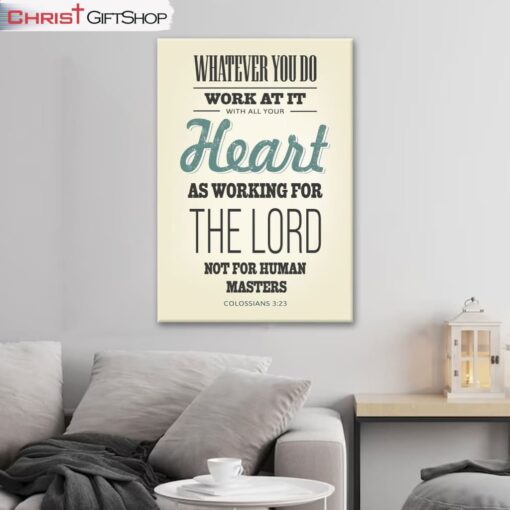 Working For The Lord Colossians 323 Wall Art Canvas