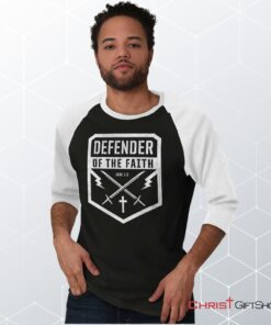 Defender of the Faith Raglan Shirt, Christian Faith Shirt