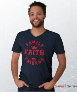 Faith Family Friends V Neck Unisex Shirt, Hoodie, Sweatshirt, Christian Shirt