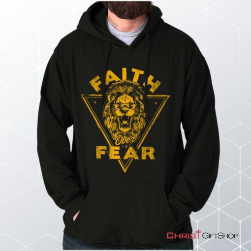 Faith Over Fear Lion Hoodie, Christian Faith Shirt