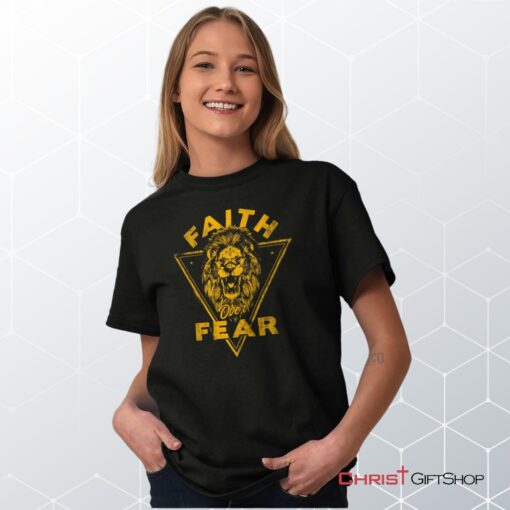 Faith Over Fear Lion Unisex Shirt, Christian Shirt