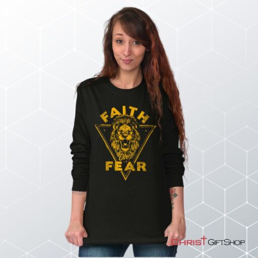 Faith Over Fear Lion Unisex Shirt, Hoodie, Sweatshirt, Christian Shirt