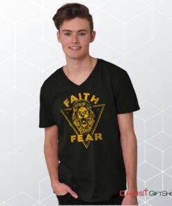 Faith Over Fear Lion V Neck Unisex Shirt, Hoodie, Sweatshirt, Christian Gifts