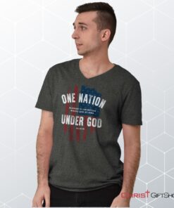 One Nation Under God V Neck Unisex Shirt, Hoodie, Sweatshirt, Christian Gifts