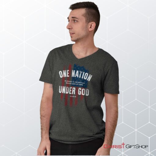 One Nation Under God V Neck Unisex Shirt, Hoodie, Sweatshirt, Christian Gifts