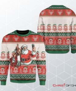 Santa And Jesus Ugly Christmas Sweater, Jesus Christmas Sweater