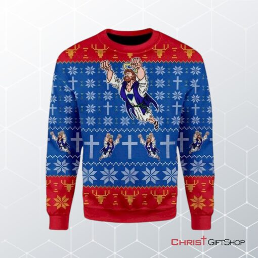 Super Jesus Ugly Christmas Sweater, Jesus Christmas Sweater